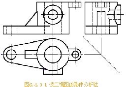 机械制图基础-69、形体分析法读三视图